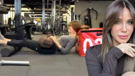 Demet Şener spor yaparken düştü
