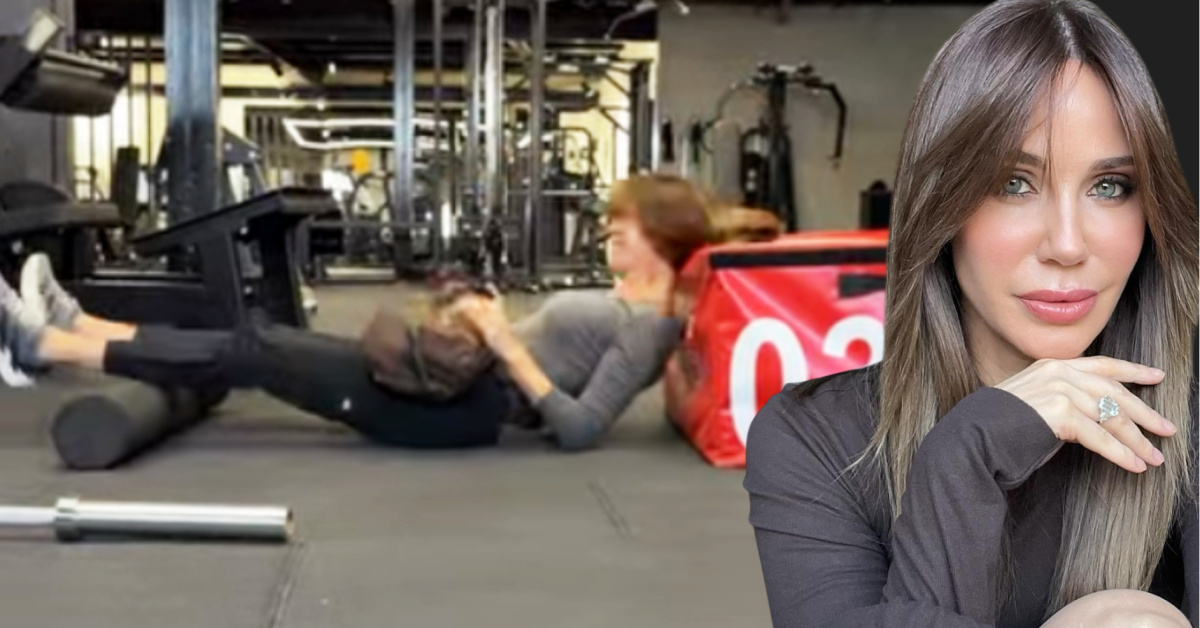 Demet Şener spor yaparken düştü